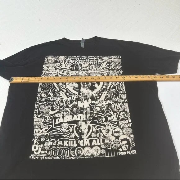 Next level apparel t shirt mens size XL black w/white graphic grunge punk skater - Picture 5 of 16